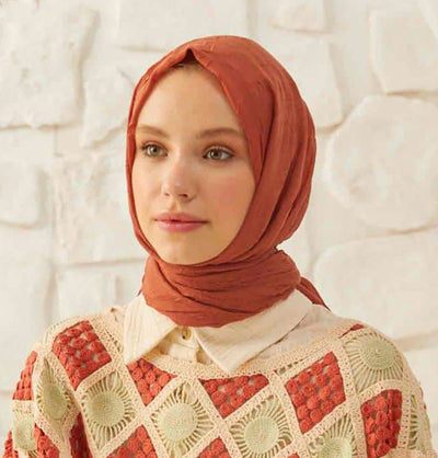 Modefa Shawl Copper Bamboo Viscose Summer Hijab Shawl - Copper