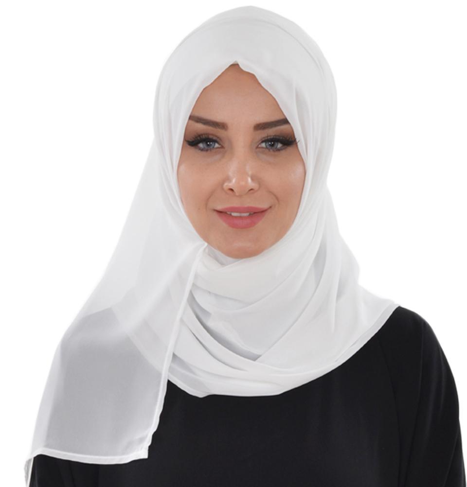 Practical Instant Chiffon Hijab Shawl Creme