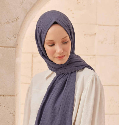 Modefa Shawl Dark Blue Solid Organic Cotton Shawl - Dark Blue