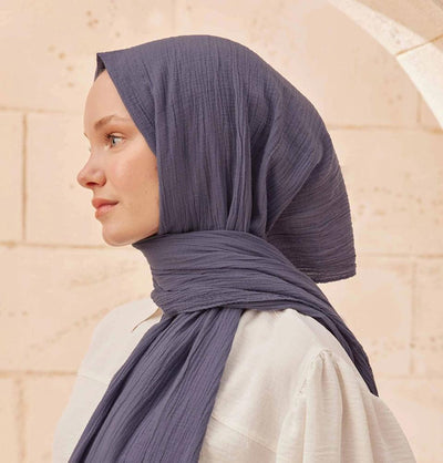 Modefa Shawl Dark Blue Solid Organic Cotton Shawl - Dark Blue