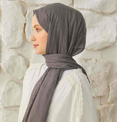 Modefa Shawl Dark Grey Bamboo Viscose Summer Hijab Shawl - Dark Grey