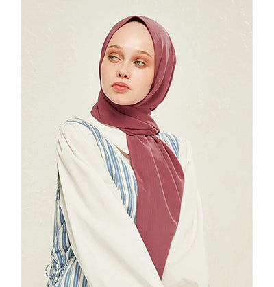 Modefa Shawl Dark Pink Crinkle Medine Hijab Shawl - Dark Pink
