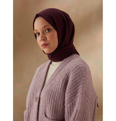 Modefa Shawl Dark Purple Solid Cotton Viscose Shawl - Egg Plant