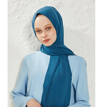 Modefa Shawl Dark Sapphire Crinkle Medine Hijab Shawl - Dark Sapphire