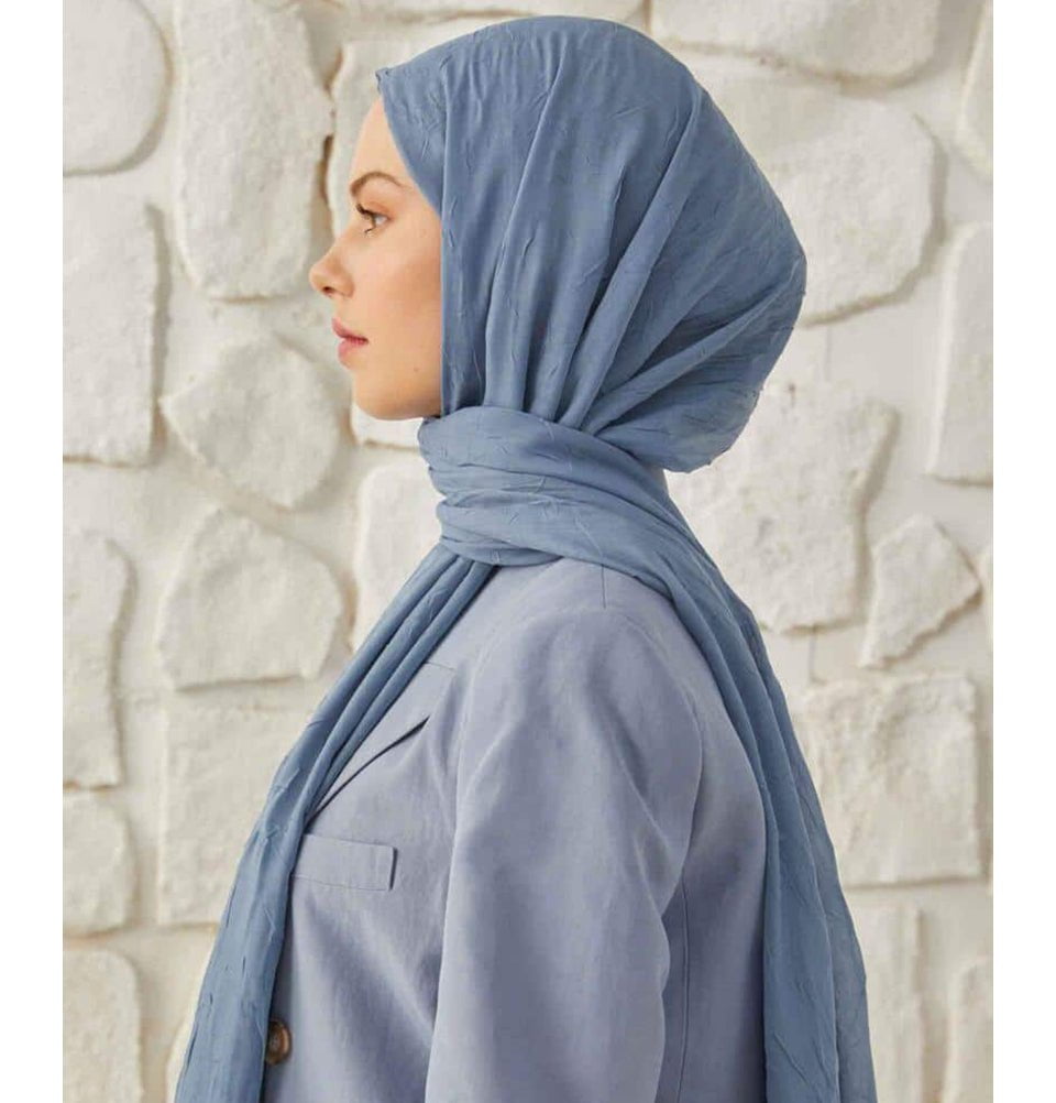 Modefa Shawl Denim Blue Bamboo Viscose Summer Hijab Shawl - Denim Blue