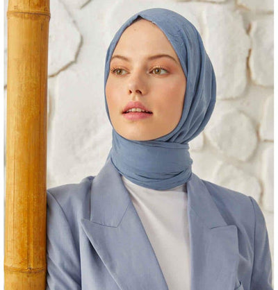 Modefa Shawl Denim Blue Bamboo Viscose Summer Hijab Shawl - Denim Blue