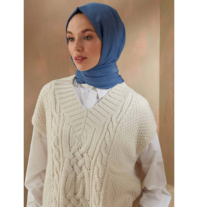 Modefa Shawl Denim Blue Solid Cotton Viscose Shawl - Denim Blue