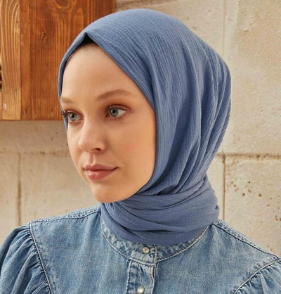 Modefa Shawl Denim Blue Solid Organic Cotton Shawl - Denim Blue