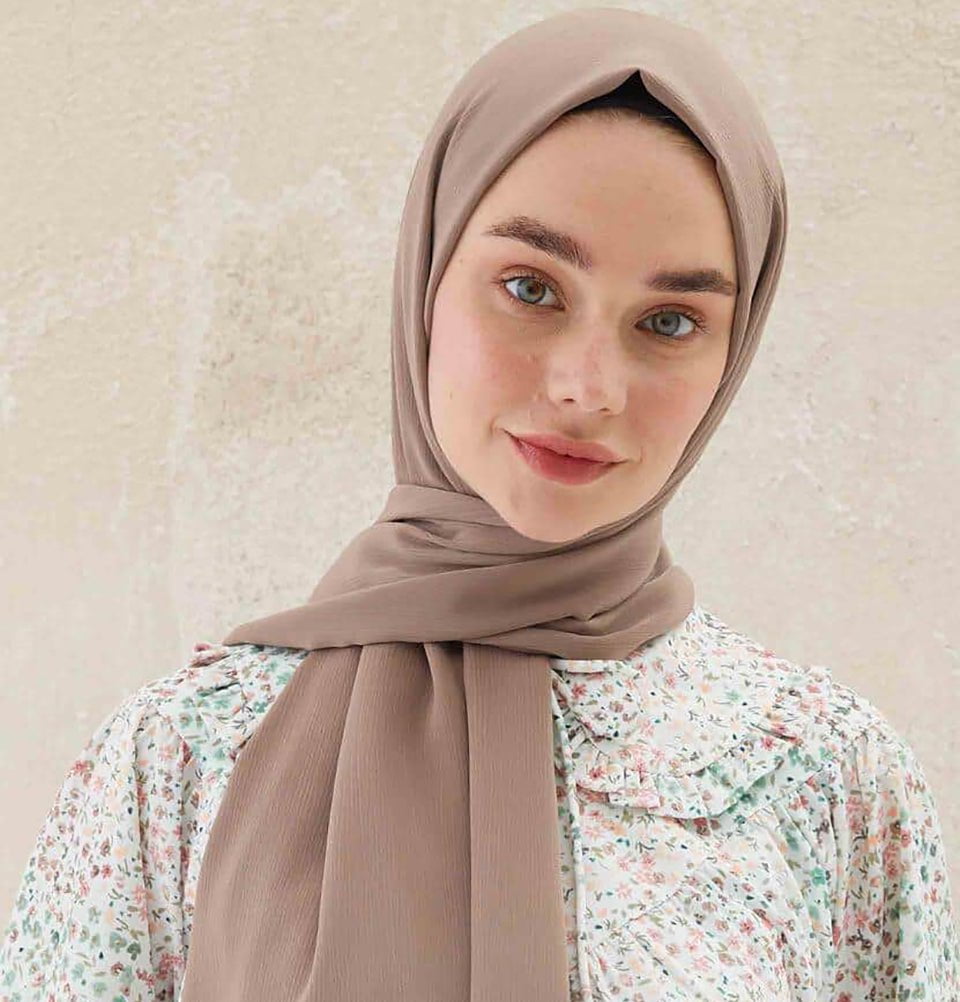 Modefa Shawl Dusty Brown Crinkle Medine Hijab Shawl - Dusty Brown