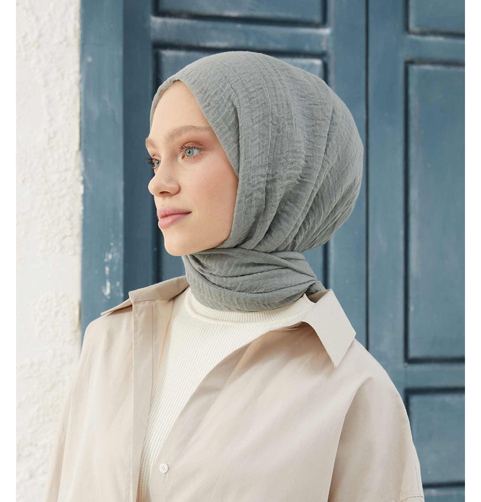 Modefa Shawl Dusty Mint Cozy Crepe Cotton Hijab Shawl - Dusty Mint