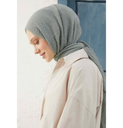 Modefa Shawl Dusty Mint Cozy Crepe Cotton Hijab Shawl - Dusty Mint