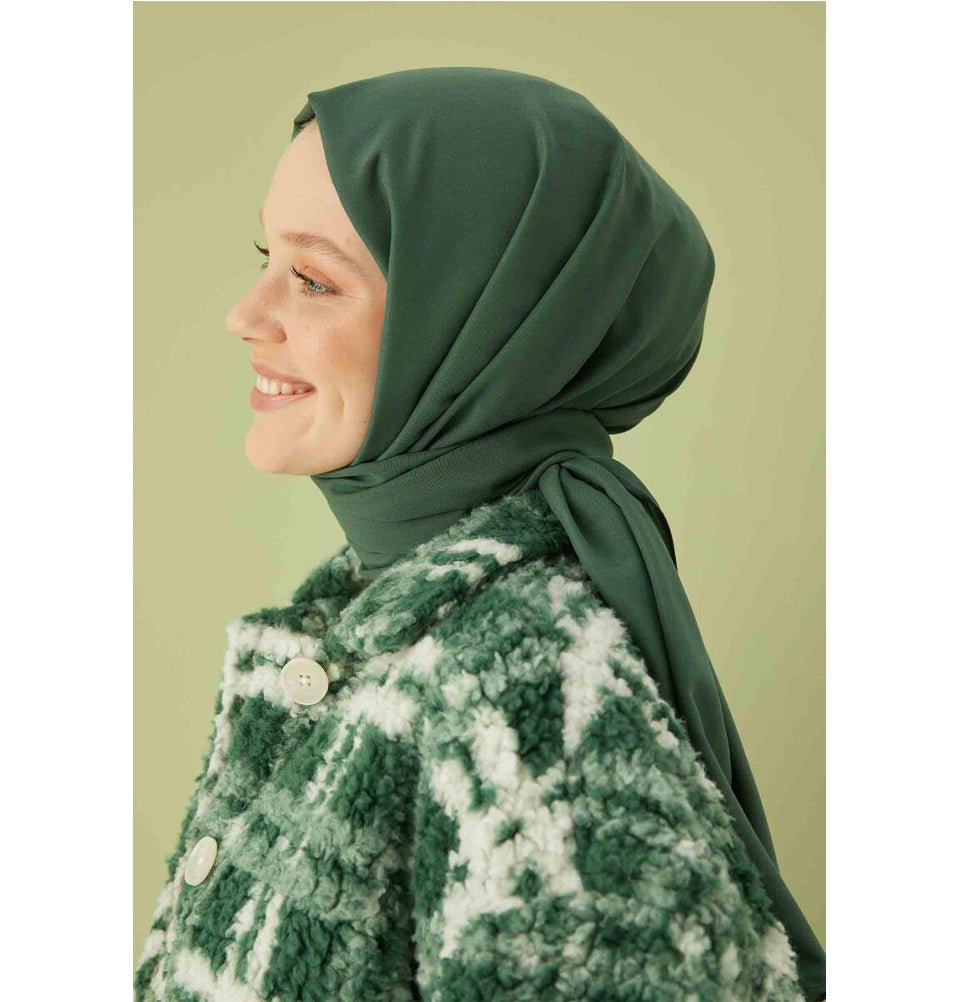 Modefa Shawl Emerald Green Solid Cotton Viscose Shawl - Emerald Green