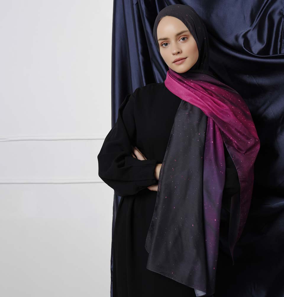 Modefa Shawl Fuschia & Purple Modefa Galaxy Hijab Shawl - Fuschia & Purple