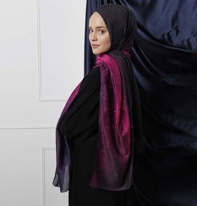 Modefa Shawl Fuschia & Purple Modefa Galaxy Hijab Shawl - Fuschia & Purple