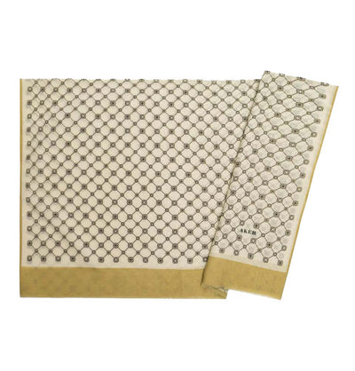 Modefa Shawl Golden Yellow Aker Silk Cotton Patterned Shawl #7857-461
