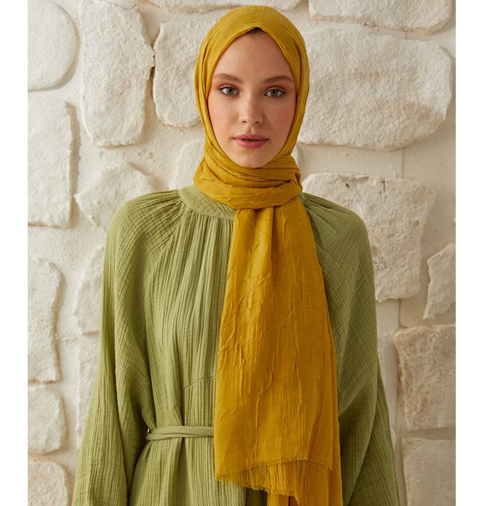 Modefa Shawl Golden Yellow Bamboo Viscose Summer Hijab Shawl - Golden Yellow