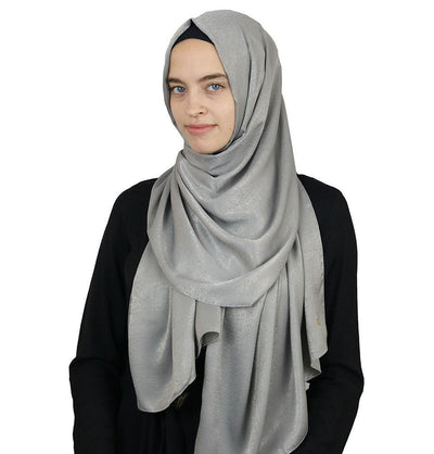 Modefa Shawl Gray Bamboo Satin Hijab Shawl Gray
