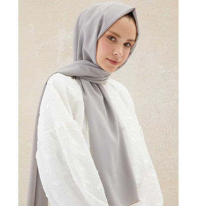 Modefa Shawl Gray Crinkle Medine Hijab Shawl - Gray