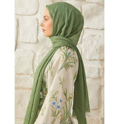 Modefa Shawl Green Bamboo Viscose Summer Hijab Shawl - Green