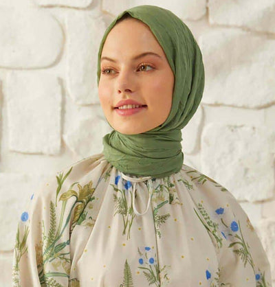 Modefa Shawl Green Bamboo Viscose Summer Hijab Shawl - Green