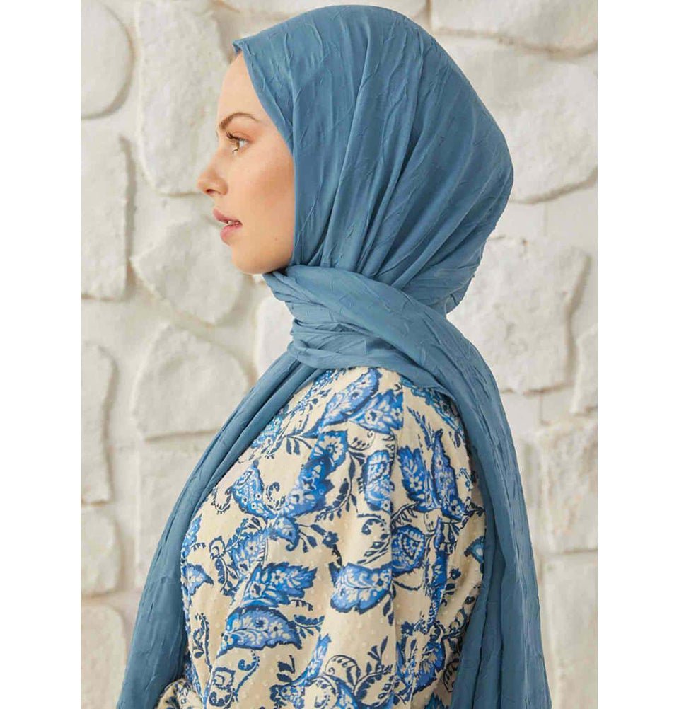 Modefa Shawl Indigo Bamboo Viscose Summer Hijab Shawl - Indigo