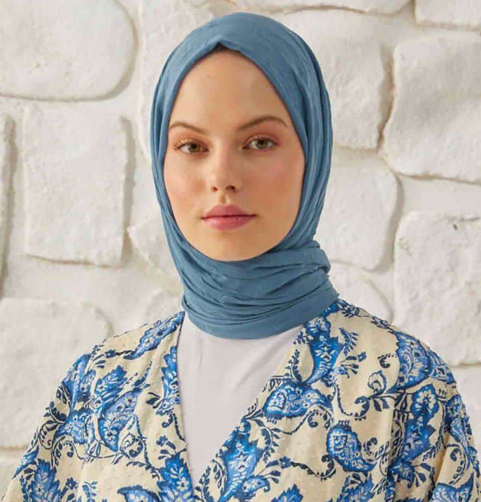 Modefa Shawl Indigo Bamboo Viscose Summer Hijab Shawl - Indigo