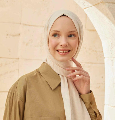 Modefa Shawl Ivory Solid Organic Cotton Shawl - Ivory
