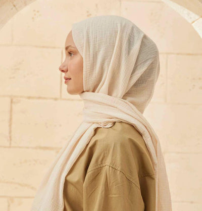 Modefa Shawl Ivory Solid Organic Cotton Shawl - Ivory