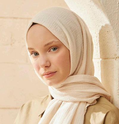 Modefa Shawl Ivory Solid Organic Cotton Shawl - Ivory