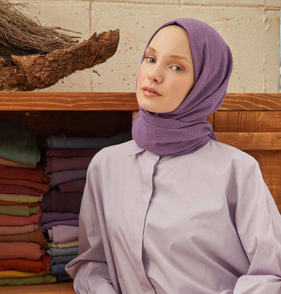 Modefa Shawl Lavender Solid Organic Cotton Shawl - Lavender
