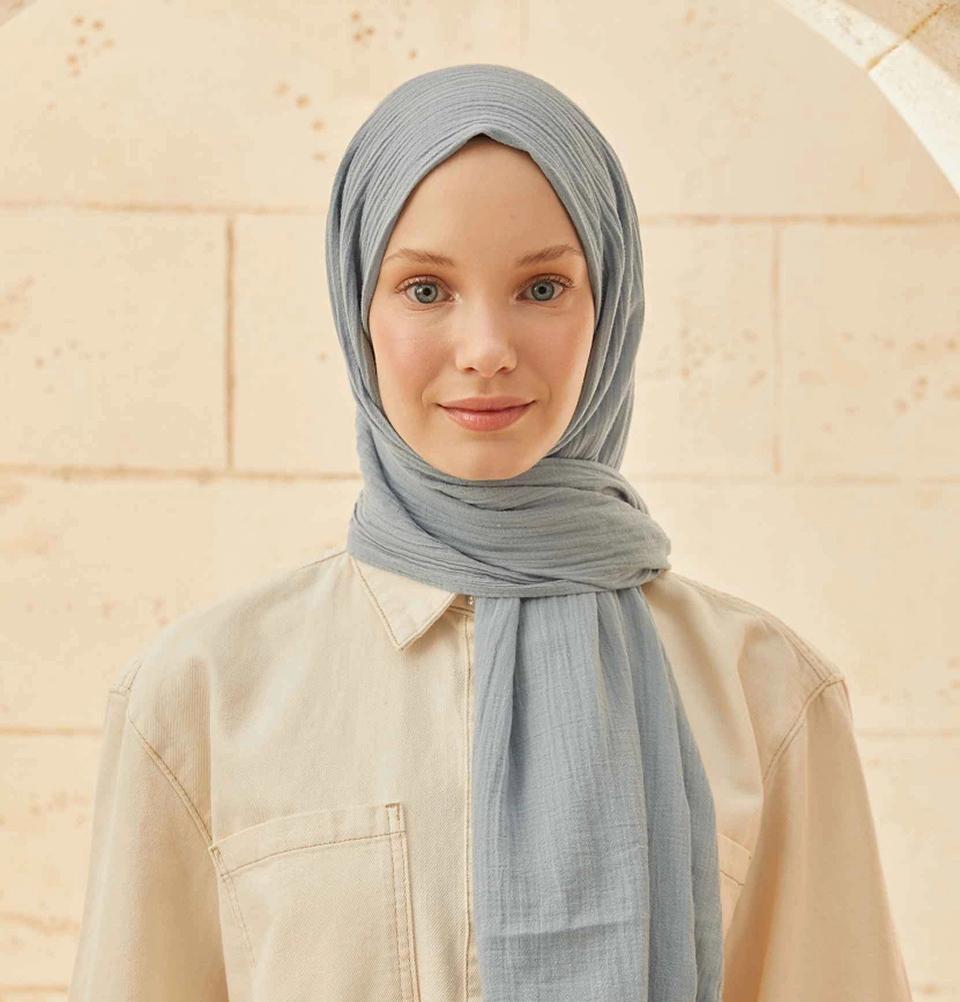 Modefa Shawl Light Blue Solid Organic Cotton Shawl - Light Blue