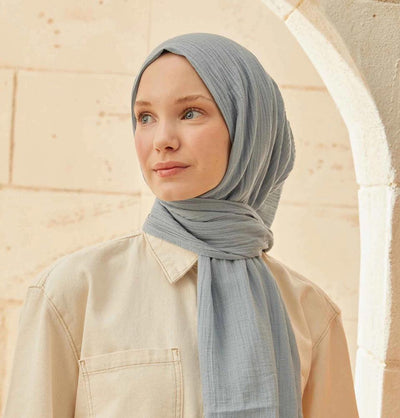 Modefa Shawl Light Blue Solid Organic Cotton Shawl - Light Blue
