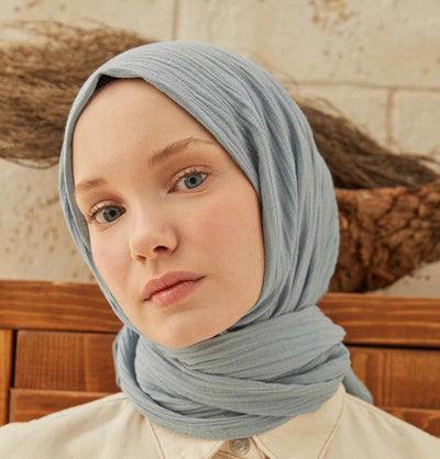 Modefa Shawl Light Blue Solid Organic Cotton Shawl - Light Blue