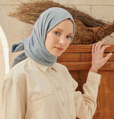 Modefa Shawl Light Blue Solid Organic Cotton Shawl - Light Blue