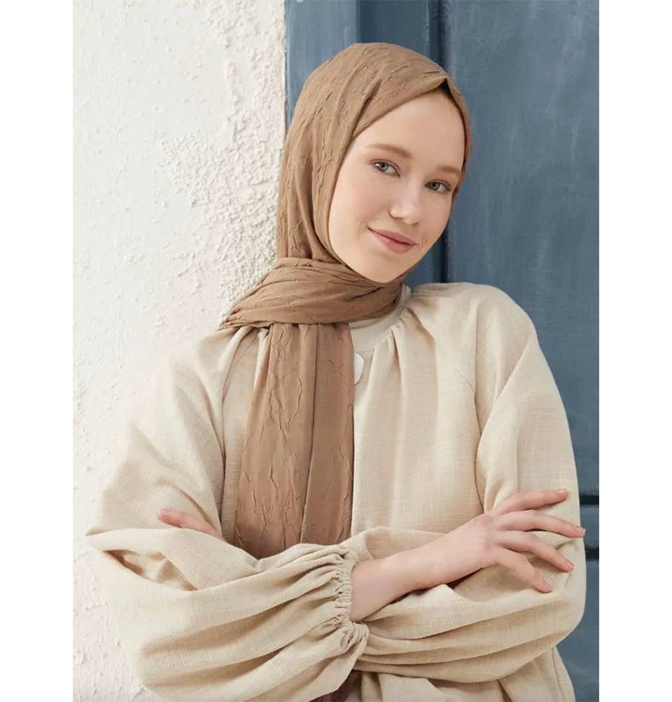 Modefa Shawl Light Brown Bamboo Viscose Summer Hijab Shawl - Light Brown