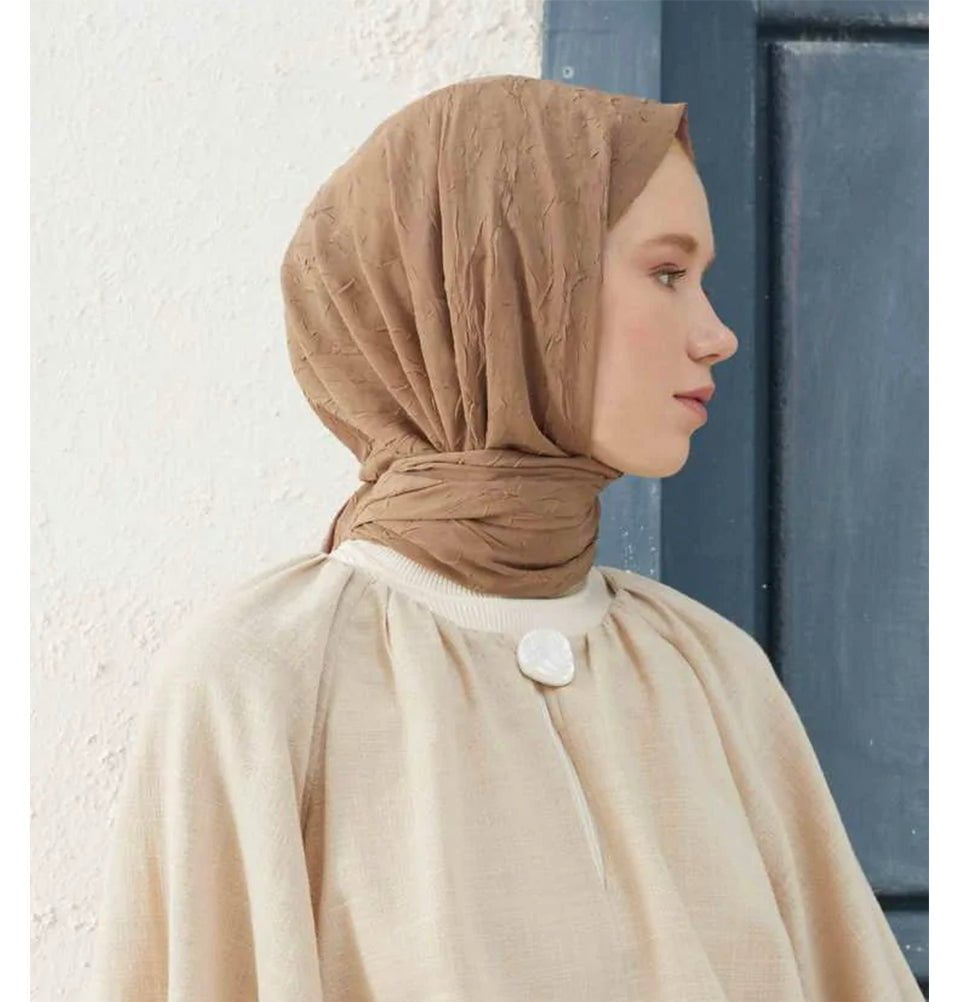 Modefa Shawl Light Brown Bamboo Viscose Summer Hijab Shawl - Light Brown