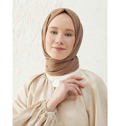 Modefa Shawl Light Brown Bamboo Viscose Summer Hijab Shawl - Light Brown