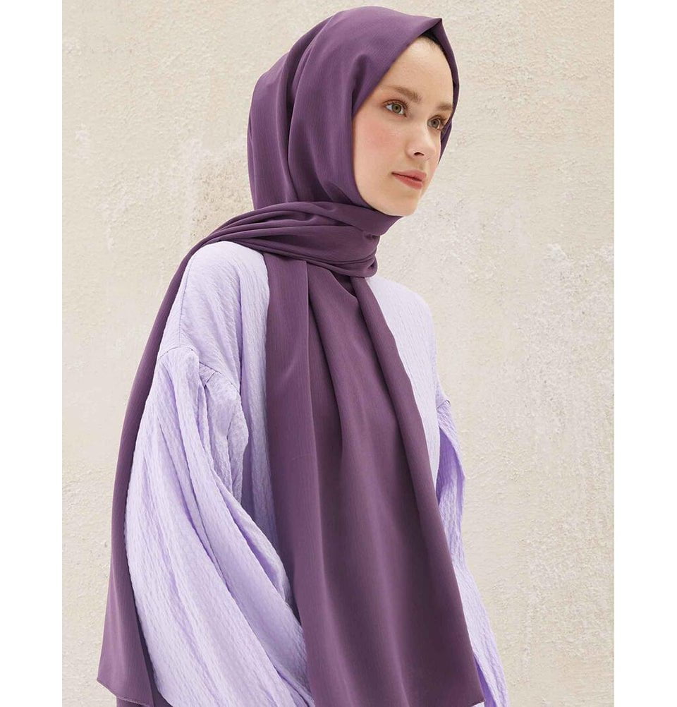 Modefa Shawl Lilac Crinkle Medine Hijab Shawl - Lilac