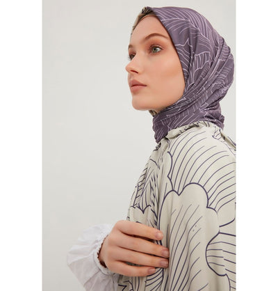 Modefa Comfy Striped Jersey Hijab Shawl - Mauve