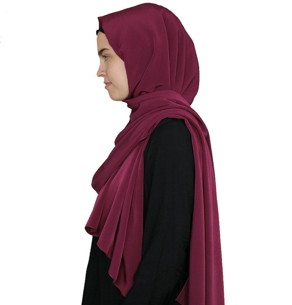 Crinkle Medine Hijab Shawl - Magenta