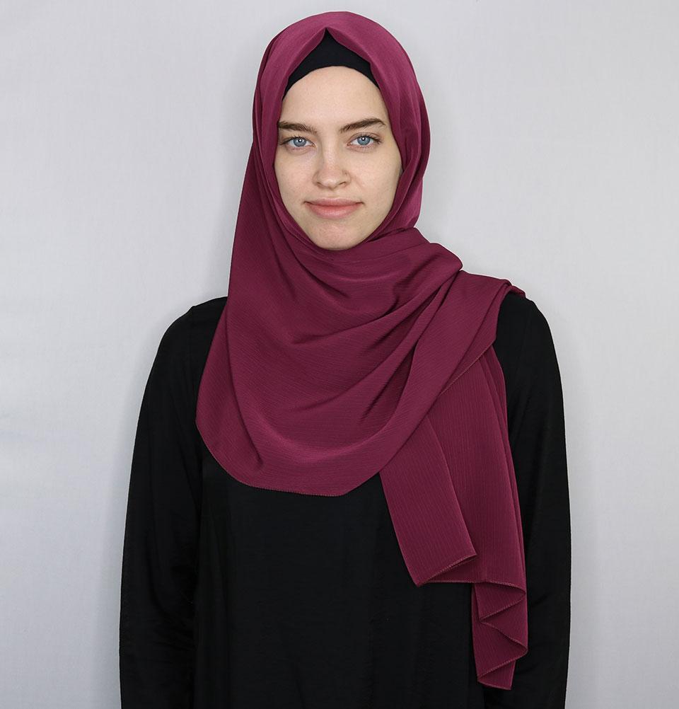 Crinkle Medine Hijab Shawl - Magenta