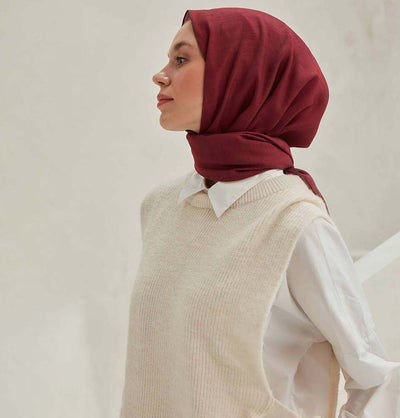 Modefa Shawl Maroon Premium Solid Cotton Modal Shawl - Maroon