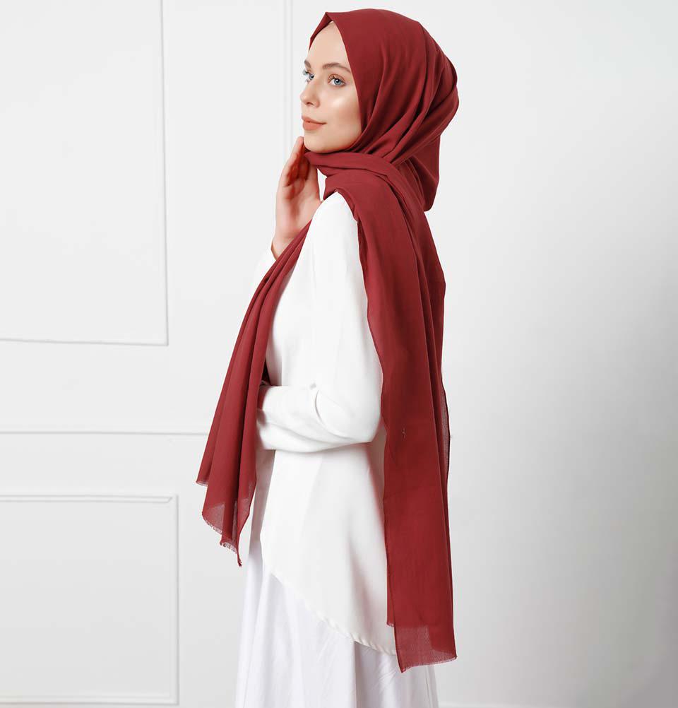 Modefa Shawl Maroon Solid Natural Cotton Shawl - Maroon