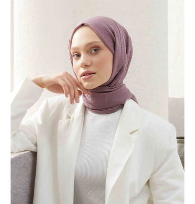 Modefa Shawl Mauve Cozy Crepe Cotton Hijab Shawl - Mauve