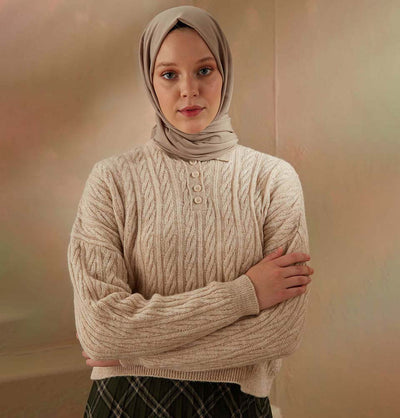 Modefa Shawl Mink Solid Cotton Viscose Shawl - Mink