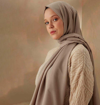 Modefa Shawl Mink Solid Cotton Viscose Shawl - Mink