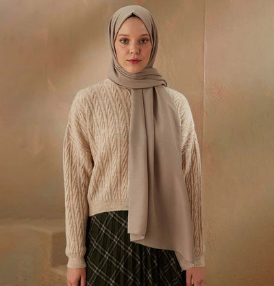 Modefa Shawl Mink Solid Cotton Viscose Shawl - Mink