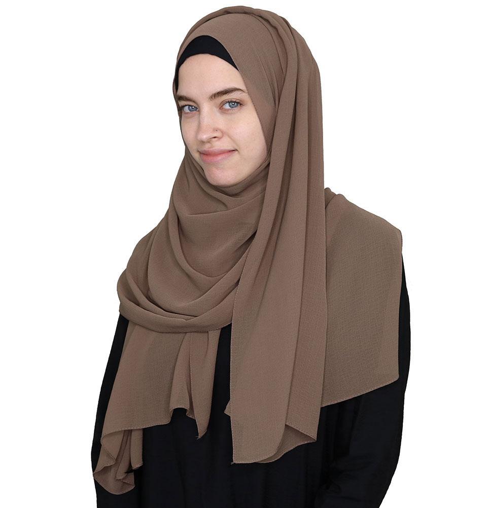 Textured Micro Chiffon Hijab Shawl Mink