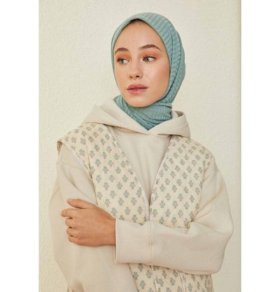 Modefa Shawl Mint Blue Comfy Striped Jersey Hijab Shawl - Mint Blue