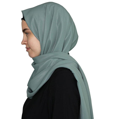 Elena Elegant Shimmer Hijab Shawl - Mint